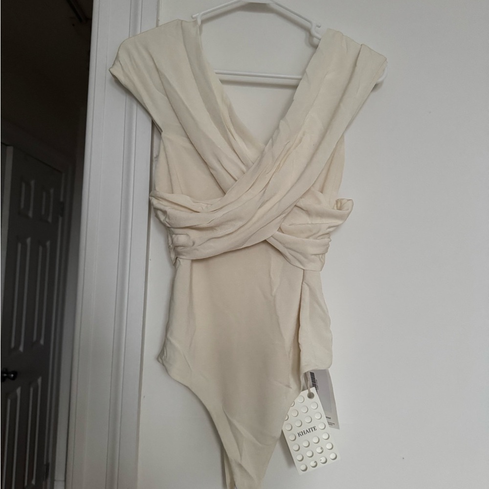 Khaite Rafael off-shoulder crêpe bodysuit